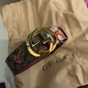 Gucci GG Canvas Floral Belt